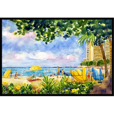 Carolines Treasures Beach Resort view from the condo Indoor Or Outdoor Mat - 18 x 27 in. 6065MAT